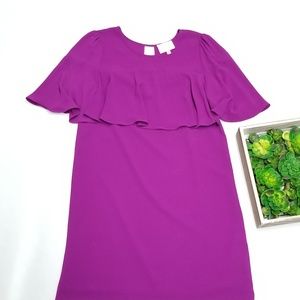 Skies Are Blue Purple Cape Dress